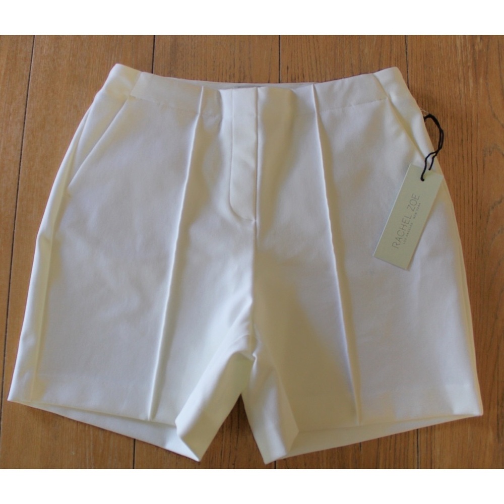 Rachel Zoe Classic White Pleated Trouser Shorts NWT 2